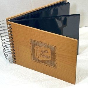 Wooden Spiral Vacation Photo Album 20 Pages Holds 40 4.5"x6" Photos